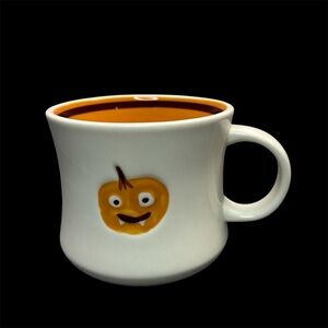 Starbucks 2006 Halloween Pumpkin Jack o Lantern Vampire Coffee Cup Tea Mug Fangs